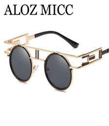 ALOZ MICC New Women Steampunk Round Sunglasses 2018 Brand Designer Metal Retro Sun Glasses Women Men Shades UV400 A5417758512