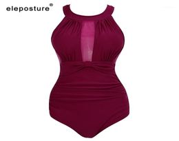 2019 New One Piece Swimsuit Plus Size Swimwear Women Sexy Mesh Bodysuit Monokini Bathing Suits Beachwear Swimming Suit For Women18216158