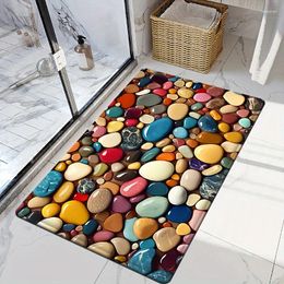 Carpets Cobble Stone Print Mat Rug For Bath And Kitch Super Absorbent Quick Dry Rubber Backed Dirt Resistant Rugs Mats