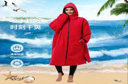 Women039s Swimwear Adult And Teenager Waterproof Hoodie Over Dry Coat Wet Suit Changing Robe With Microfiber Towel Lining Women6216340