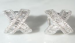Across 14 Gold Lab Diamond Stud Earring Real 925 sterling silver Engagement Wedding Earrings for Women Bridal Gemstones Jewelry1061487