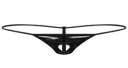 Mens Mini Bikini G String Briefs Shiny Metallic Erotic Sissy Panties with Penis Hole Gay Open Butt Tback Tnagas Thong Underwear6366376550