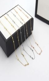 Europe America Fashion Lady 316L Titanium steel G Letter Bamboo Segment 18K Plated Gold Necklaces 3 Color4556937