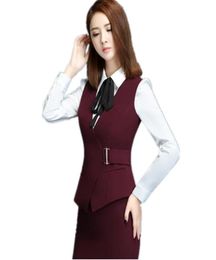 Plus Size 5XL Fashion Sexy Slim Office Red Women039s Vest Spring Summer VNeck Formal Waistcoat for Women Black Work Female Ves3955545