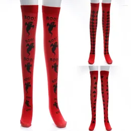 Women Socks Womens Halloween Cosplay Stockings Diamond Knee High Long Boot Party