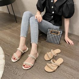 Slippers Flat Sandals And For Women To Wear 2024 Summer Net Red Ins Tide Simple Set Toe Casual Beach Shoes Outdoor