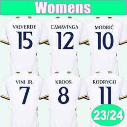 2023 24 BELLINGHAM MODRIC Womens Soccer Jerseys CAMAVINGA TCHOUAMENI VINI JR. CAMAVINGA VALVERDE KROOS ALABA RODRYGO Home Football Shirts