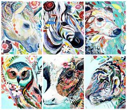 wall art Paint By Number Canvas Painting Kits Animals DIY Unframe Acrylic Paint Colouring By Numbers Cartoon Handpainted Gift7287294