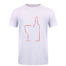 Men's T-Shirts Summer Wine Glass And Bottle T Shirt Fashion O-neck Short Sleeve T-Shirt Men Clothing Tops Q240517