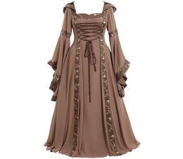 Abiti casual Donne indefinite039S Vintage Lunghezza medievale Lunghezza Rinascimento abito da cosplay gotico Vestidos Mujer Femme Robe El6426787