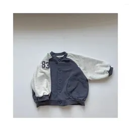 Jackets Autumn Boy Baby Number Splicing Long Sleeves Baseball Coat Girl Children All-match Outdoor Jacket Kid Cotton Loose Casual Tops