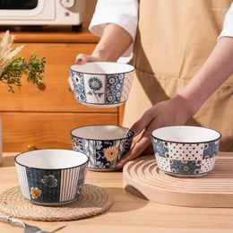 Dinnerware Sets Japanese Tableware Underglaze Colour Gift Retro Ceramic Bowl Rice For Dinner.