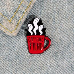 Brooches MIX DESIGNS Red Letter Coffee Mug Pins Metal For Backpack Arrow Handle Brooch Little White Ghost Of Shirt Badge