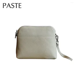 Evening Bags Stylish Envelope Wristlet Hand Bag Small Grey Cowhide Leather Women Crossbody Shoulder Purse Clutch Dropship