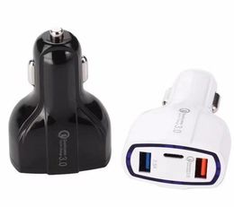 QC30 3 Ports USB Car Charger 35W 7A Quick Charge Carcharger Type C Fast Charge Car Adapter Mobile Phone Charger for GPS Power ba4730728