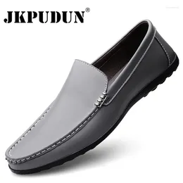 Casual Shoes Fashion Men Genuine Leather Mens Italian Loafers Breathable Moccasins Designer Slip On Boat Chaussure Homme