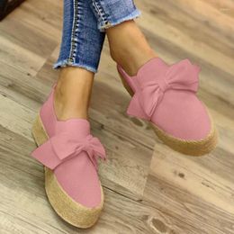 Casual Shoes Maogu Big Size 43 Rope Platform Women Bow Slip-on Shoe 2024 Spring White Thick Bottom Loafers Zapatos De Mujer