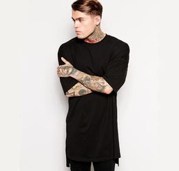 White Casual Long Size Mens Hip Hop Tops Streetwear Extra Long Tee Shirts For Men Longline T Shirt Short Sleeve Tshirt6644844