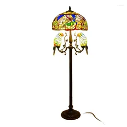 Floor Lamps Tiffany Living Room Lamp Fancy Luxury Parrot Stained Glass Sofa Corner Vintage Standing Night Light D31004