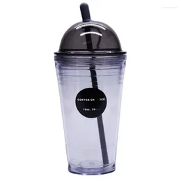 Mugs Plastic Cups With Lids & Straws - Changing Adults Drinking Cup For Party Ice Coffee Smoothie Juice