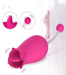 Gspot Licking Rose Vibrator Clitoris Stimulator Silicone Tongue Pussy Lick Massage Masturbator Oral Vibrators Sex toys For Womens4290480