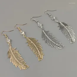 Dangle Earrings Pair Of Feather Ear Hooks Premium Rhinestone Elegant Fashion Gift Party Jewellery