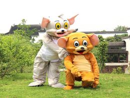 2017 Factory direct Tom Cat and Jerry Mouse Mascot costume Fancy Dress Outfit Chirstmas Adult Size Cartoon Costume factory dir9735072