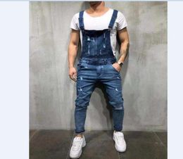 Fashion Men039s Ripped Jeans Jumpsuits Hi Street Distressed Denim Bib Overalls For Man Suspender Pants Size SXXXL3889785