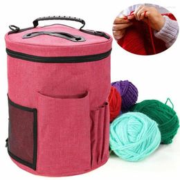 Storage Bags Large Woollen Knitting DIY Yarn Thread Canvas Bag Craft Holder Accessory Organiser Basket Wool Crochet Needle Tote