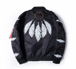 marchwind mens autumn jacket print feathers stand collar bomber jacket fashion outwear mens thin coat bomb baseball warm jackets114539556