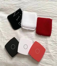 White Red Black Color Compact Mirrors Fashion acrylic Folding Velvet dust bag mirror with gift box black makeup tools Portable cla8759788