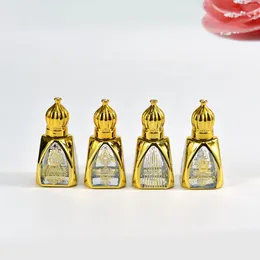 Storage Bottles 1pc Perfume Bottle 12ml Portable Glass Roll On Bottlse Gold Packaging Mini Essential Oil Container Blending Empty Roller