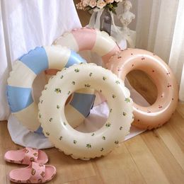Sand Play Water Fun Rooxin Donut Swimming Ring Inflatable Pool Floating Adult Childrens Baby Tube Game Mat Toys Q0517