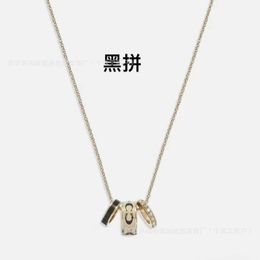 Coa Koujia Aolai Womens Classic Logo Enamel Three Ring Necklace Gold/white Black 520 Gift
