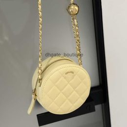 Cosmetic Bags Cases Round Cake Mini Women Makeup Bag 12CM Vintage Zipper Coin Purse Gold Ball Adjustable Chain Luxury Handbag Vintage Crossbody Shoulder Bag Evenin