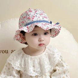 Berets Sunshade Hat For Baby Girls Kids Exquisite Vacation Summer Breathable Sweet Princess Children