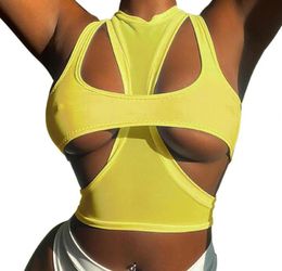 Women039s Tanks Camis 2Pcs Sexy Women TankTop Cut Out Double Sided Oneck Sleeveless Punk Vest Corset Top Streetwear Night C5849538