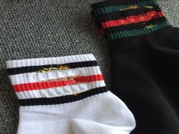Design Animal Head Couple Socks Gift Box 100 Cotton Stripes Hit Colour Embroidered Socks 4 Pairs Stockings Casual Stocking With Bo3460487