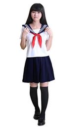 Japan School Girls Sailor Dress Shirts Uniforms Cosplay Costumes5067968