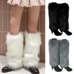 Women Socks Faux Fur Boot Winter Soft Furry Knee High Lolita Punk Ankle Warmer Girls