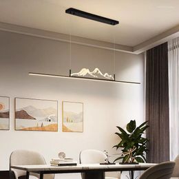 Chandeliers Art Mountain Pendant Dining Room Led Chandelier Modern Creative Design Long Living Hang Lamps
