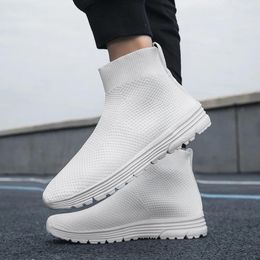Casual Shoes Knitting Elastic Sock Boots 2024 Fashion Mixed Colors Concise Platform Ankle For Women Autumn Winter