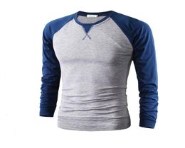 Raglan Sleeve T Shirt Men Tee Shirt Homme Trend Black and White Mens T Shirts Casual Long Sleeve Crew Neck Slim Fit Tshirt8061445