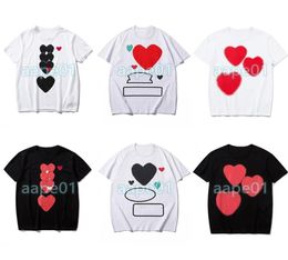 Mens Summer Heart Printing Tee High Quality Womens Short Sleeve Tops Couples Casual Loose Black White T Shirts Asian Size S2XL2239348