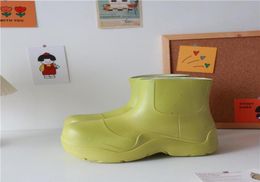 Green Colour Platform Rain Boots for Women Ankle Shoes Waterproof 2021 Fashion Design Rubber Boots for Rain Women Boot7155319