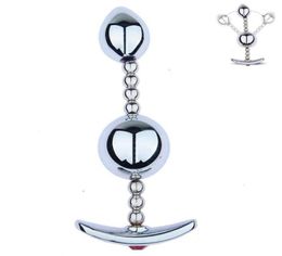 Metal Steel Anal Plug Pulling Beads Butt large Pure Plug Butt Cold Sensual Body Massager Dilator Fetish Sex Toy For Men Women614559851972