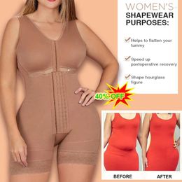 Women's Shapers Post High Compression Shapewear With Hook And Eye Front Closure Shaper Adjustable Bra Partum Lift Buttocks Fajas