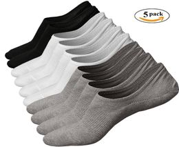 5 Pairs Lot Men Cotton No Show Socks Breathable Non Slip Men Boat Sports Socks Solid Colour Invisible Male Slipper Socks5344383