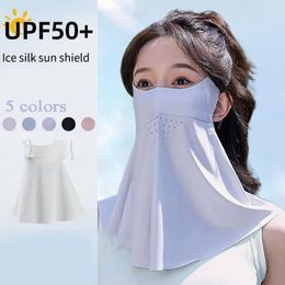 Scarves Summer UV Protection Sunscreen Mask Face Scarf Cycling Silk Cover Neck Wrap Breathe Traceless Thin