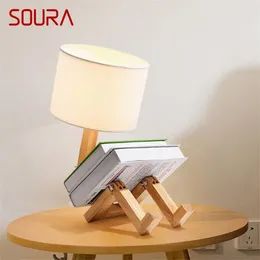 Table Lamps SOURA Nordic Lamp Creative Wood Person Desk Lighting LED Decorative For Home Bedroom Study